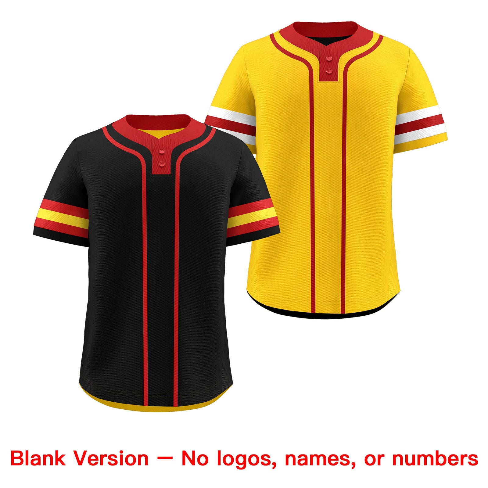 Custom Red Gold White Reversible Classic Style Two-Button Baseball Jersey| KXKSHOP