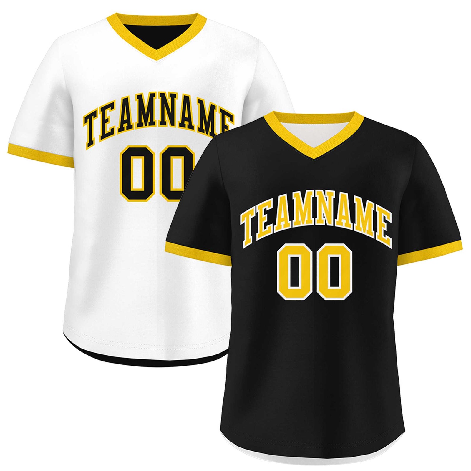 Custom White Black Gold Reversible Classic Style Lightweight Baseball Jersey| KXKSHOP