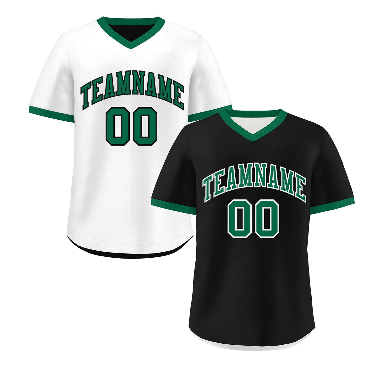 Custom White Black Kelly Green Reversible Classic Style Breathable Baseball Jersey| KXKSHOP