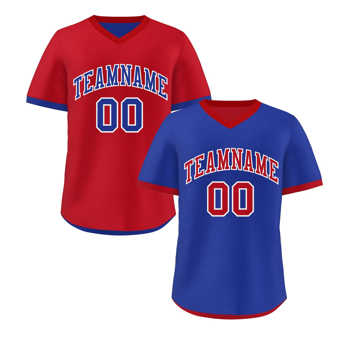 Custom Royal Blue Red Reversible Classic Style Quick Dry Baseball Jersey| KXKSHOP