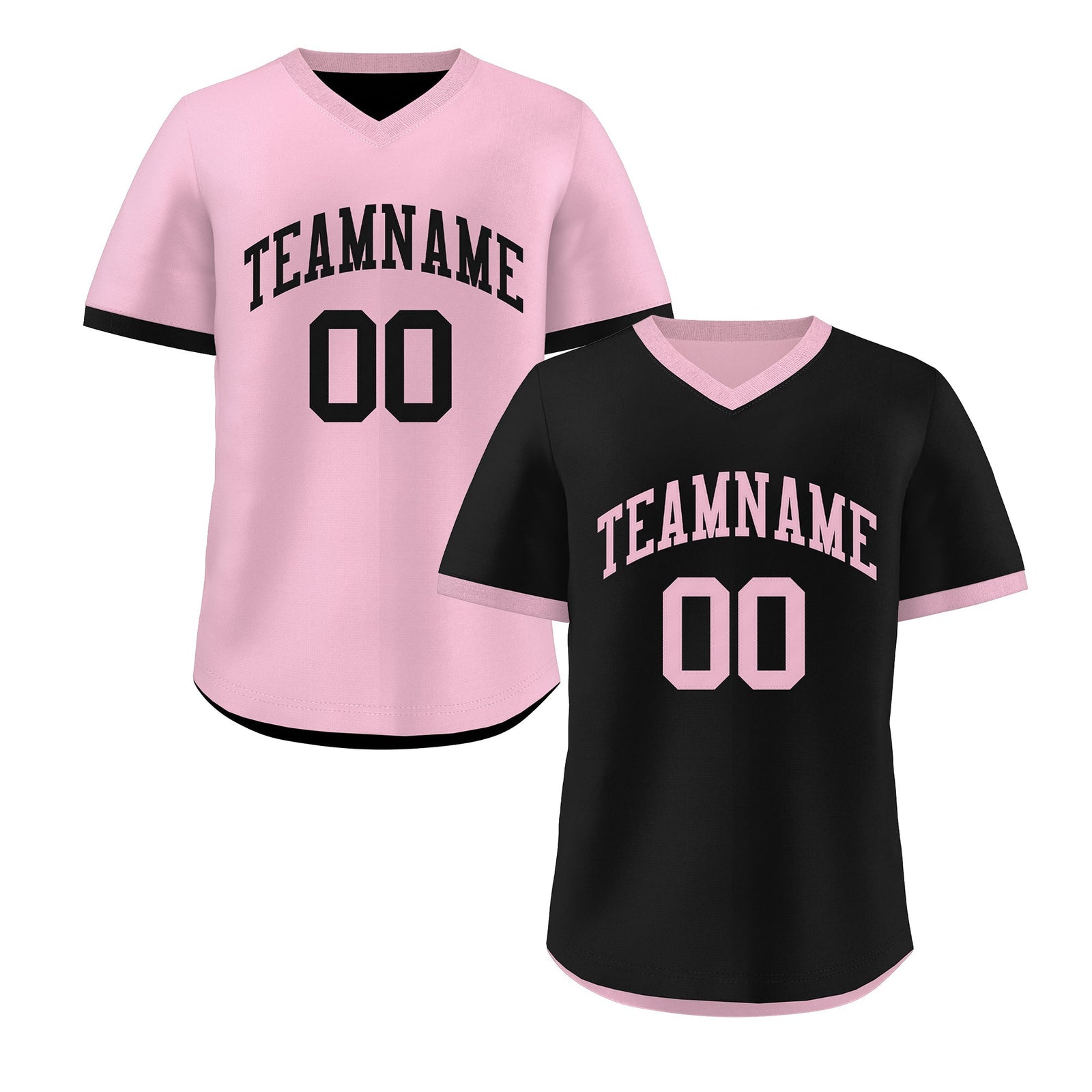 Custom Light Pink Black Reversible Classic Style Breathable Baseball Jersey| KXKSHOP