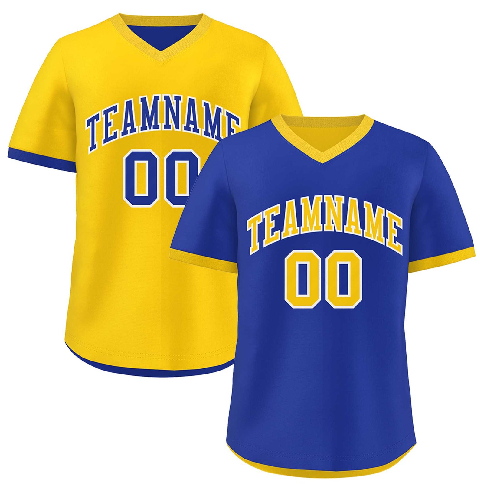 Custom Gold Royal Blue Reversible Classic Style Breathable Baseball Jersey| KXKSHOP