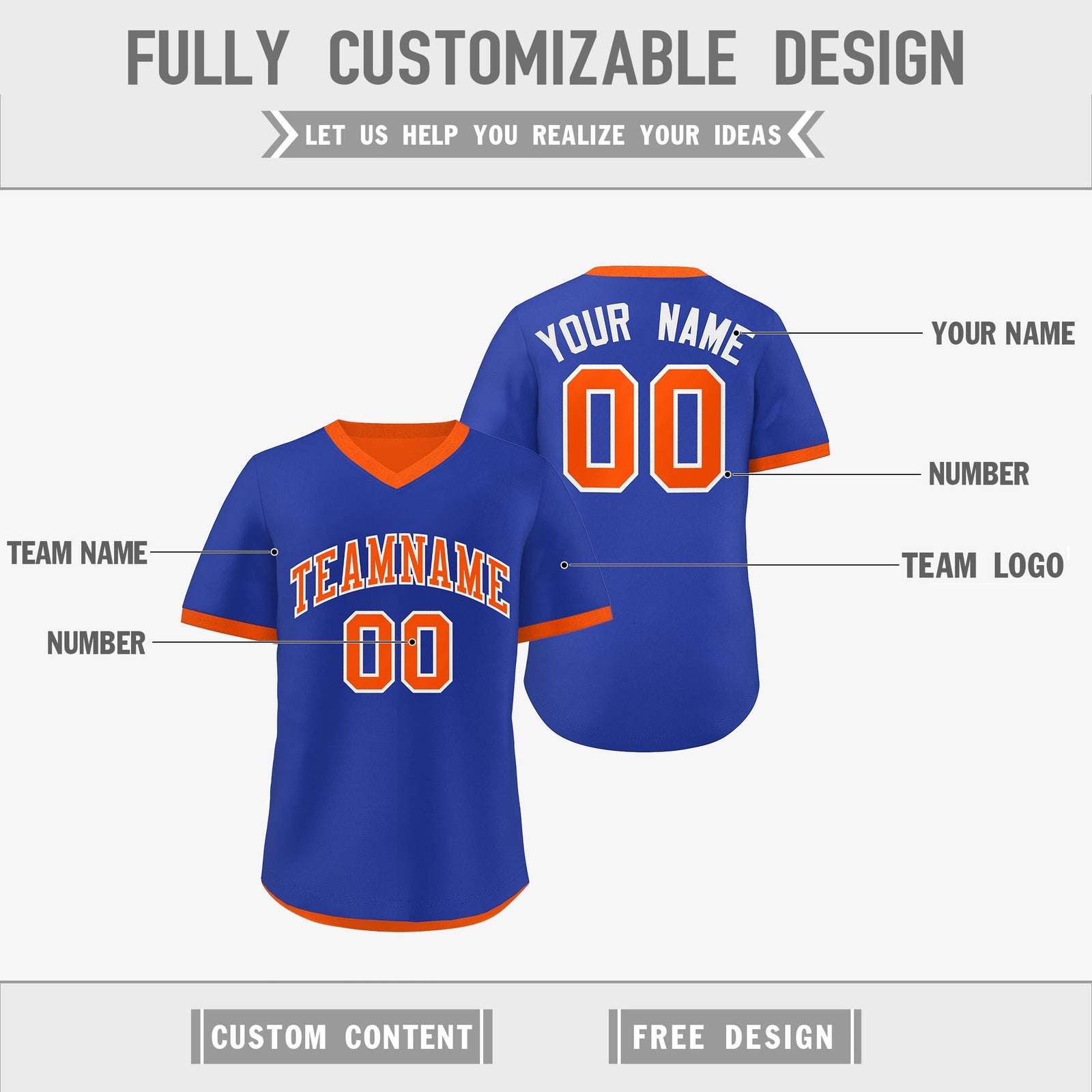 Custom Royal Blue Orange Reversible Classic Style Lightweight Baseball Jersey| KXKSHOP