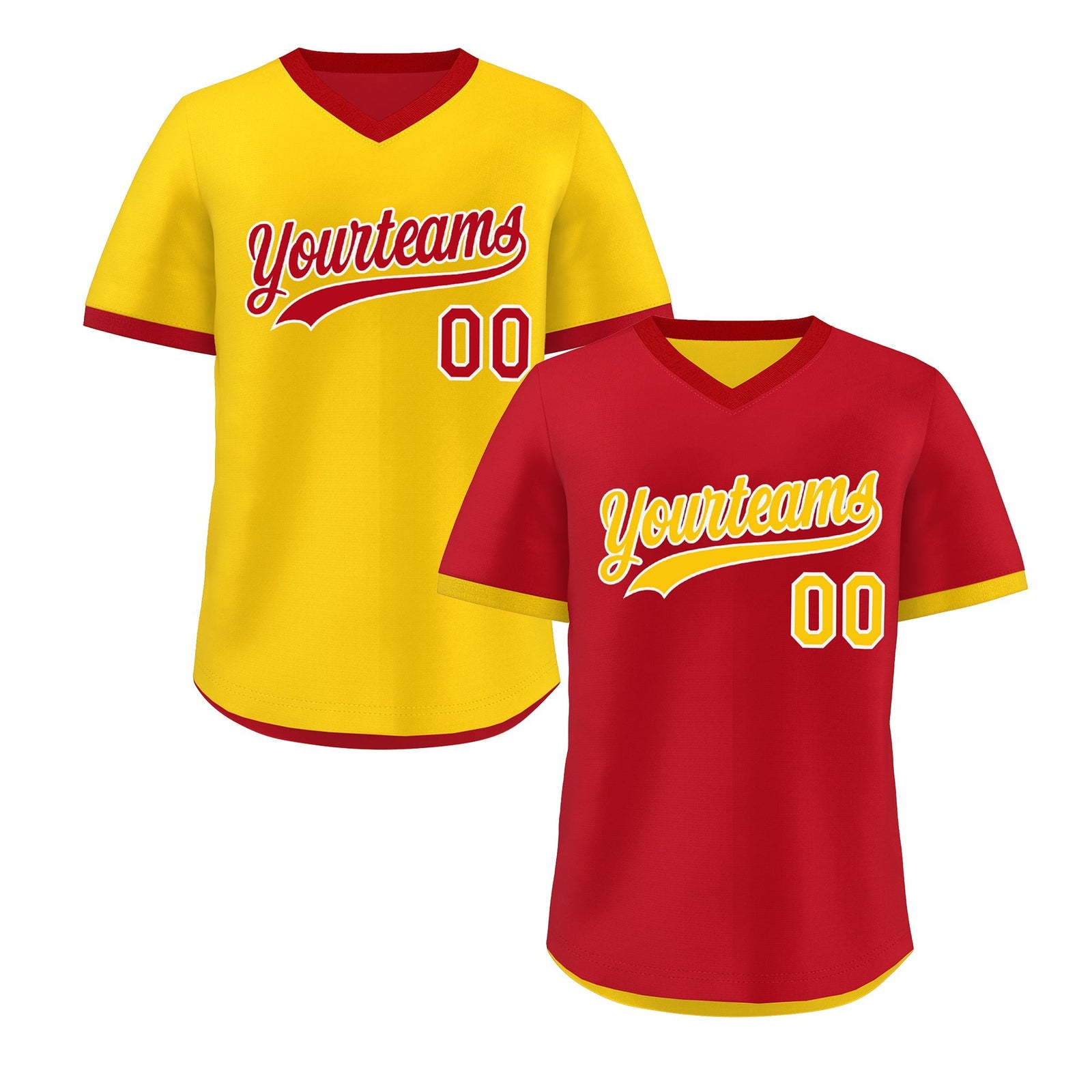 Custom Gold Red Reversible Classic Style Lightweight Baseball Jersey| KXKSHOP