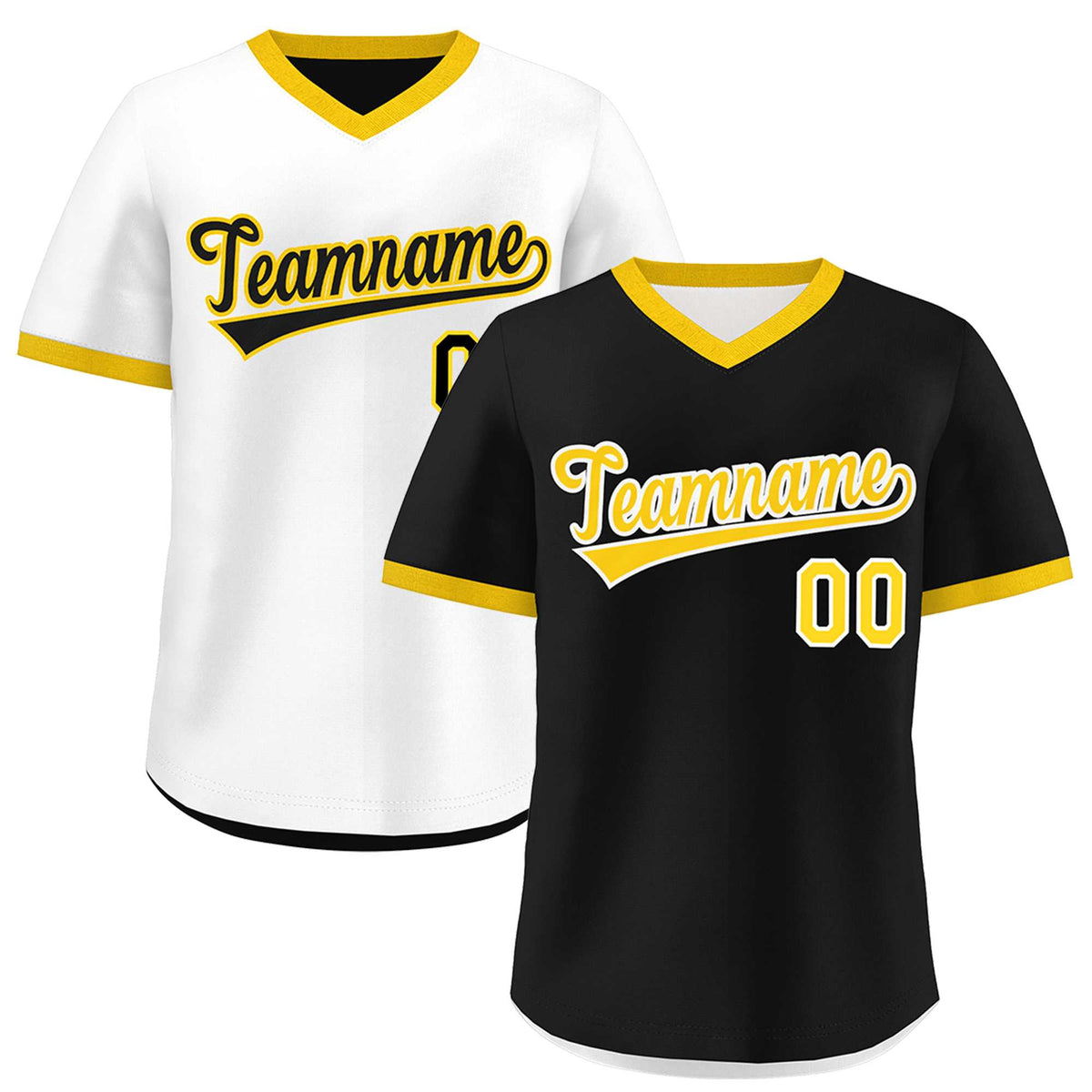 Custom White Black Gold Reversible Classic Style Lightweight Baseball Jersey| KXKSHOP