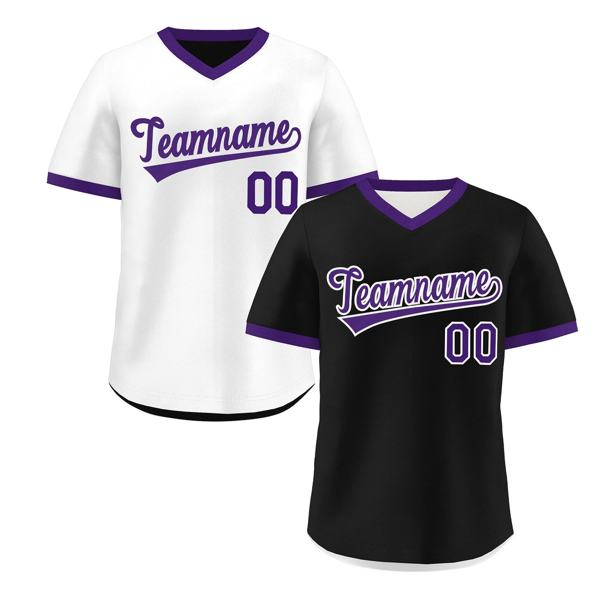 Custom White Black Purple Reversible Classic Style Quick Dry Baseball Jersey| KXKSHOP