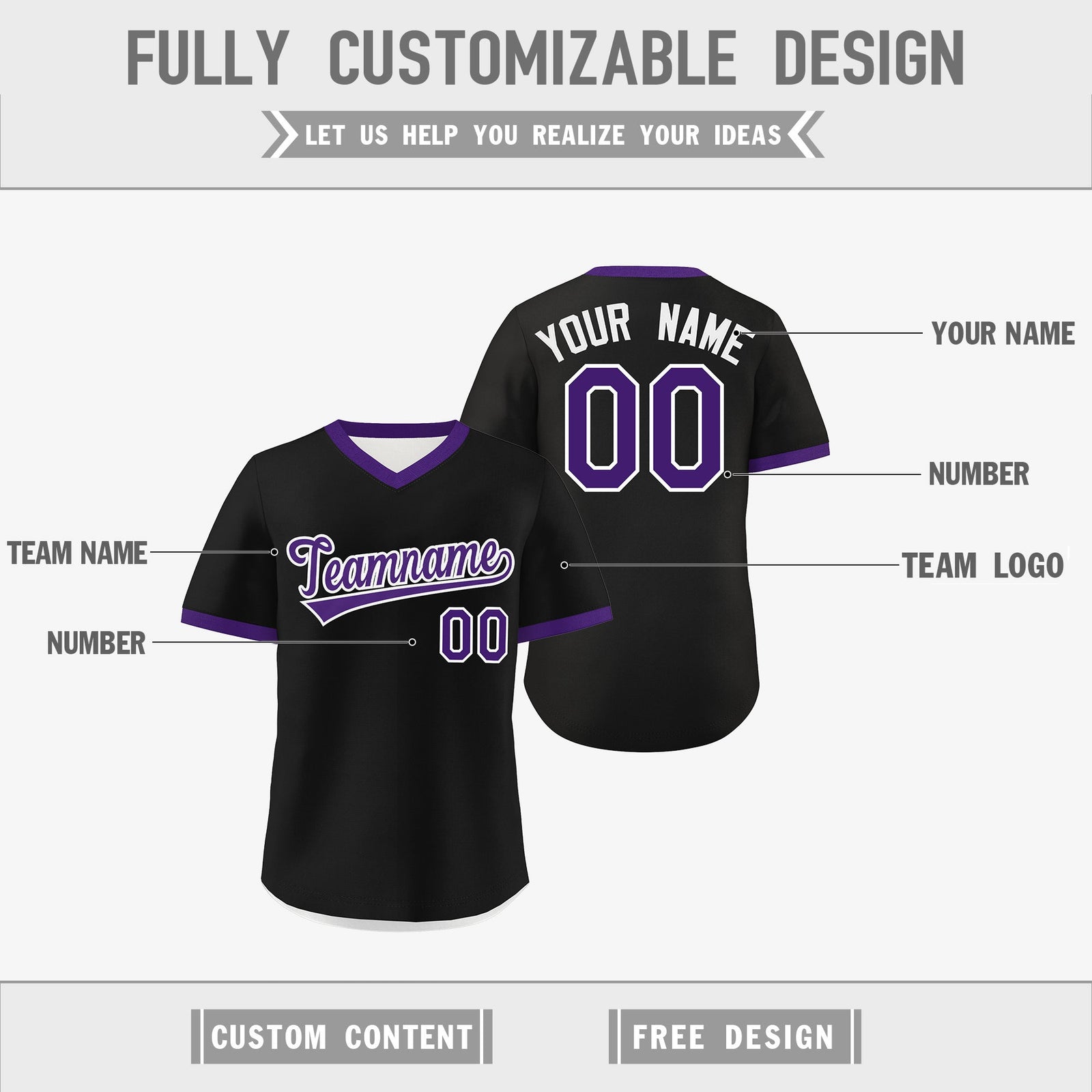Custom White Black Purple Reversible Classic Style Quick Dry Baseball Jersey| KXKSHOP