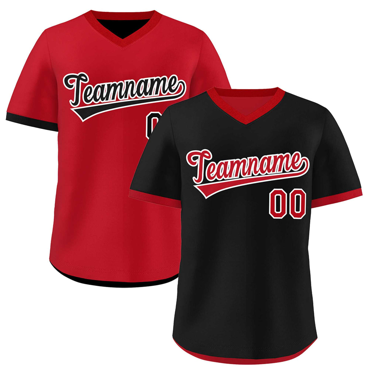 Custom Red Black Reversible Classic Style Breathable Baseball Jersey| KXKSHOP