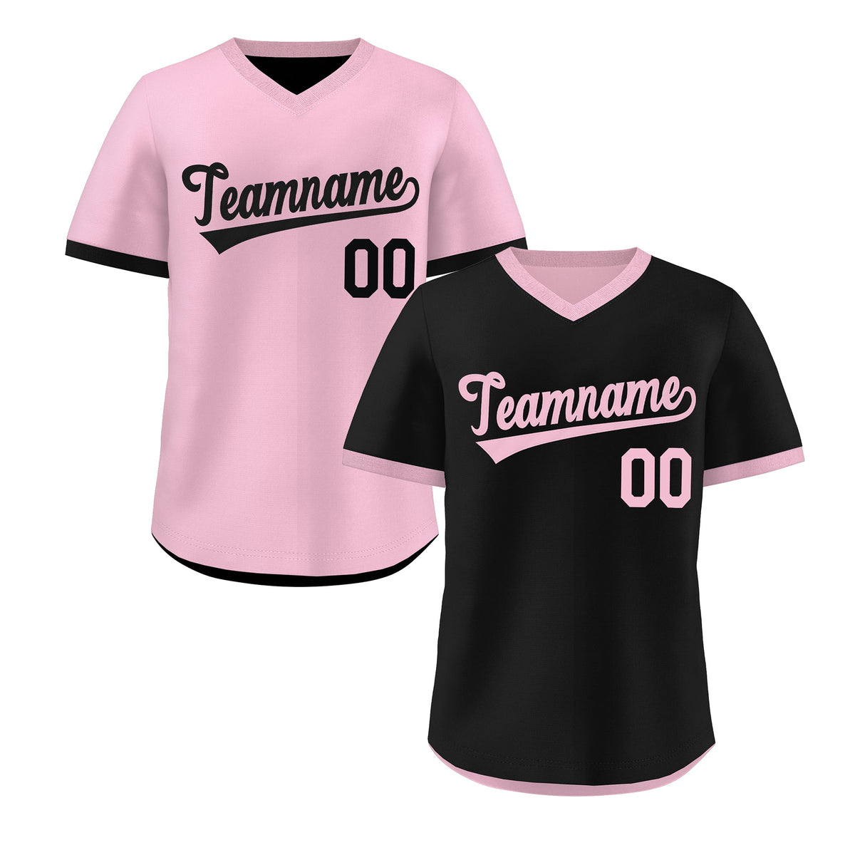 Custom Light Pink Black Reversible Classic Style Breathable Baseball Jersey| KXKSHOP