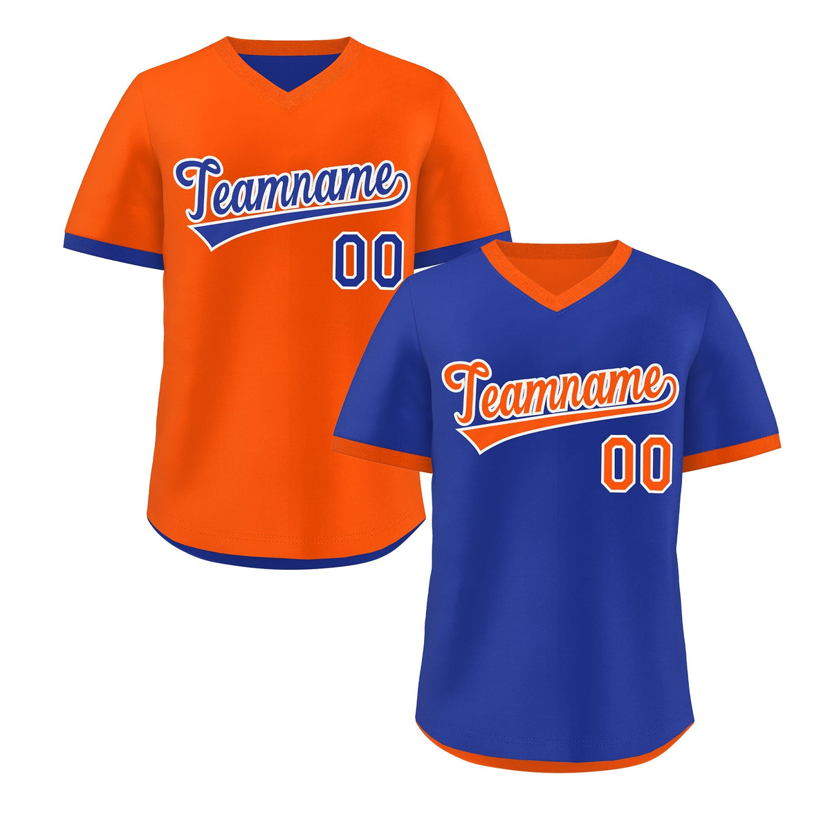 Custom Royal Blue Orange Reversible Classic Style Lightweight Baseball Jersey| KXKSHOP