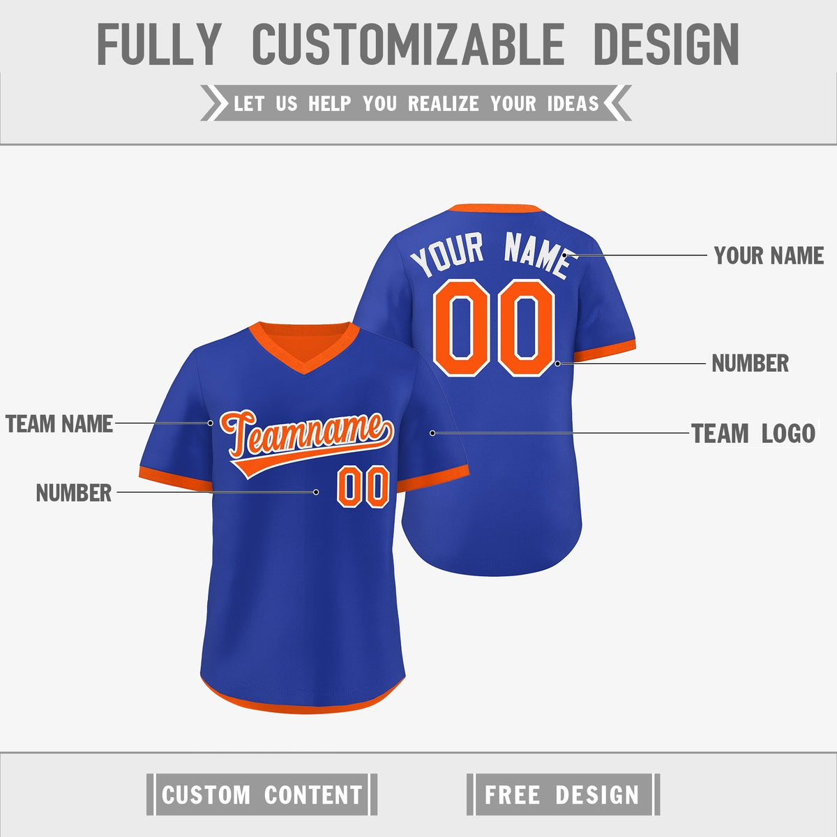 Custom Royal Blue Orange Reversible Classic Style Lightweight Baseball Jersey| KXKSHOP