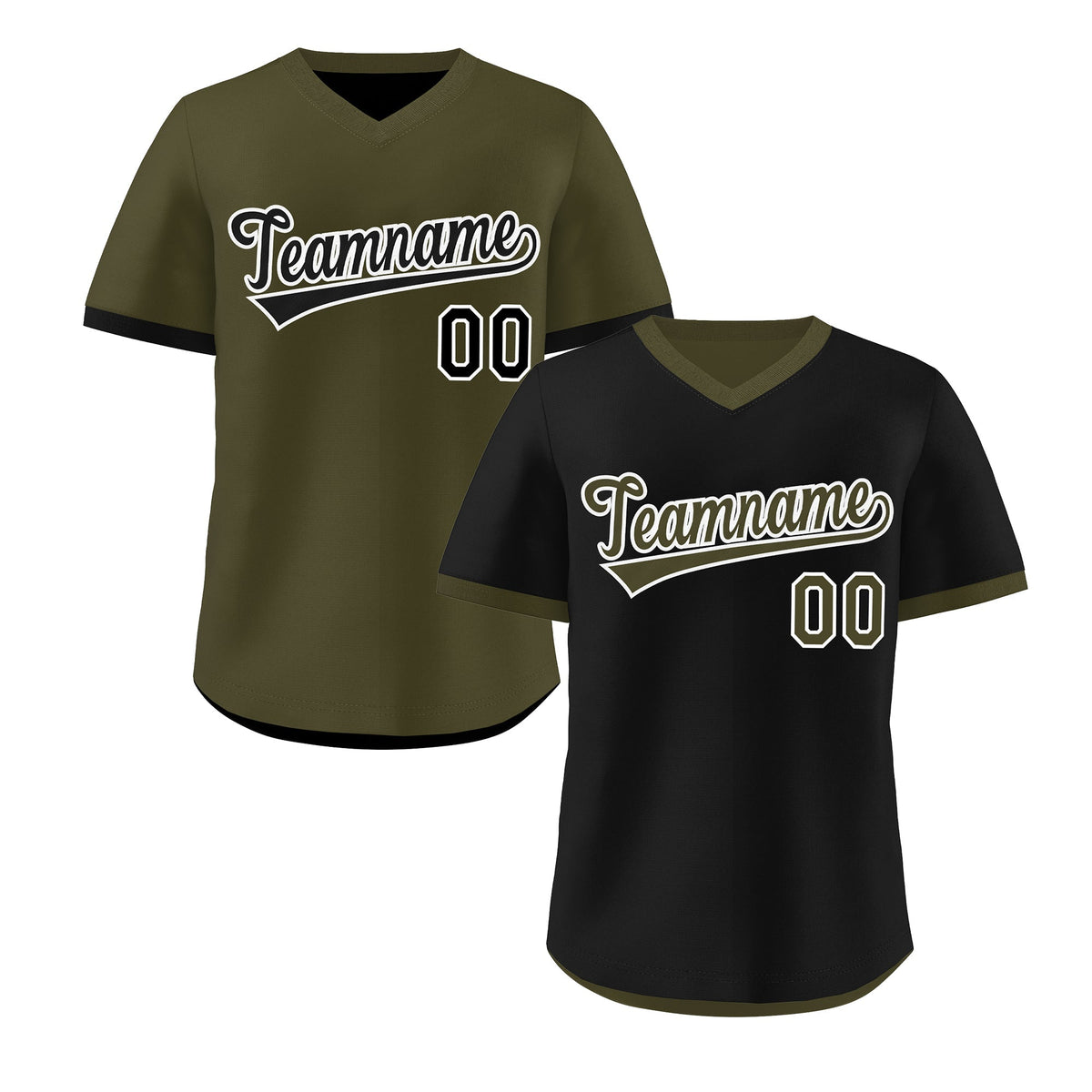 Custom Olive Black Reversible Classic Style Breathable Baseball Jersey| KXKSHOP