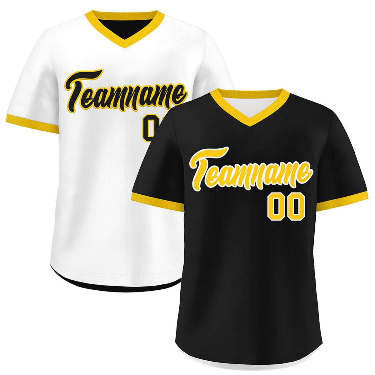 Custom White Black Gold Reversible Classic Style Lightweight Baseball Jersey| KXKSHOP