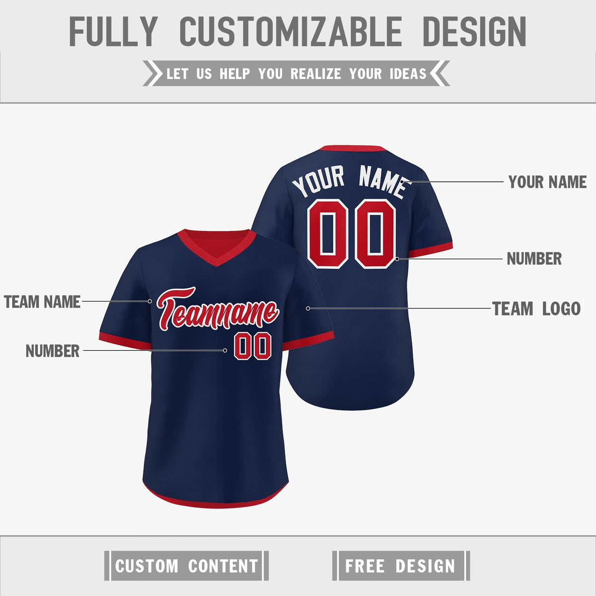 Custom Red Navy Reversible Classic Style Quick Dry Baseball Jersey| KXKSHOP