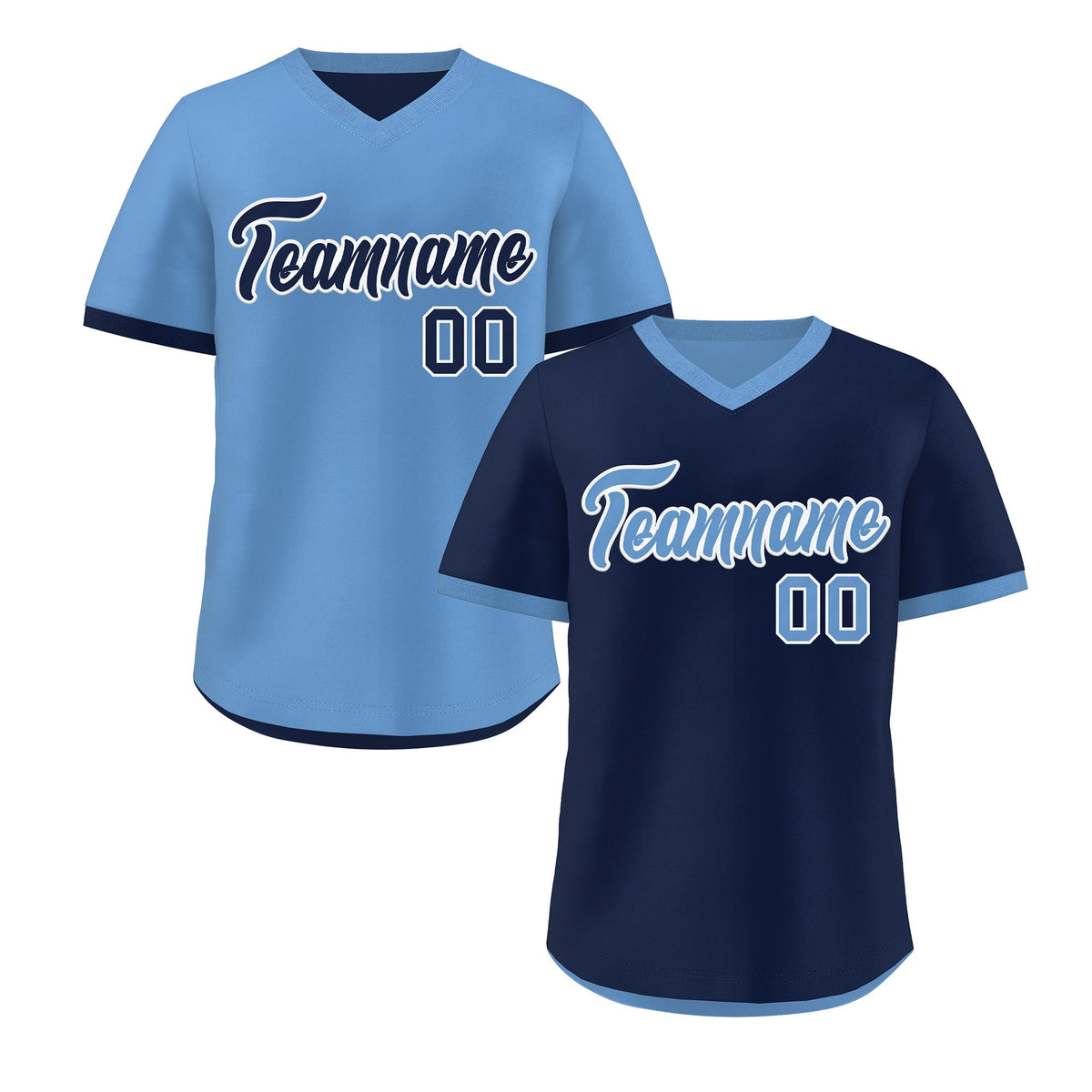 Custom Light Blue Navy Reversible Classic Style Lightweight Baseball Jersey| KXKSHOP