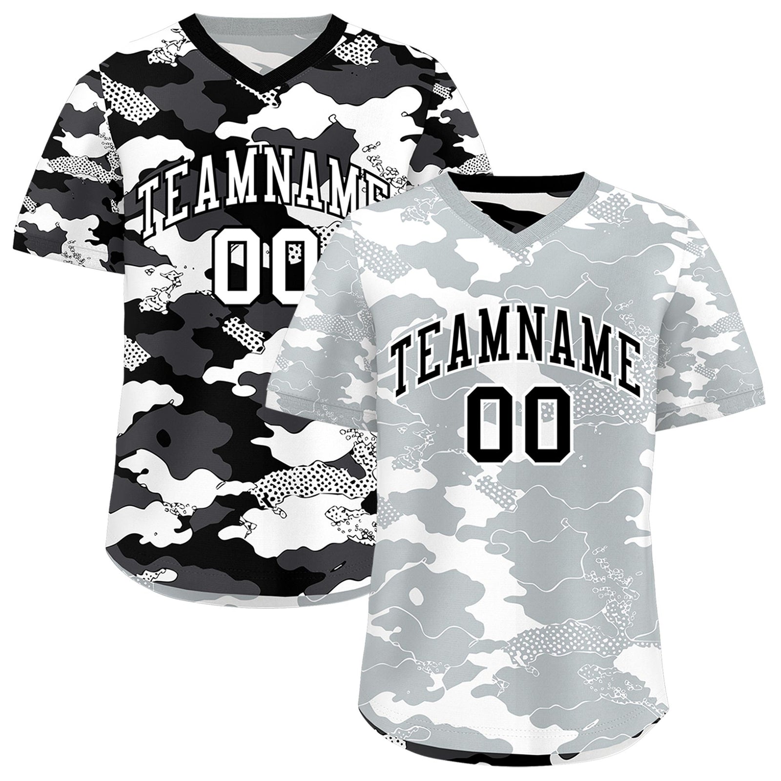 Custom White Black Reversible Camo Breathable Baseball Jersey| KXKSHOP