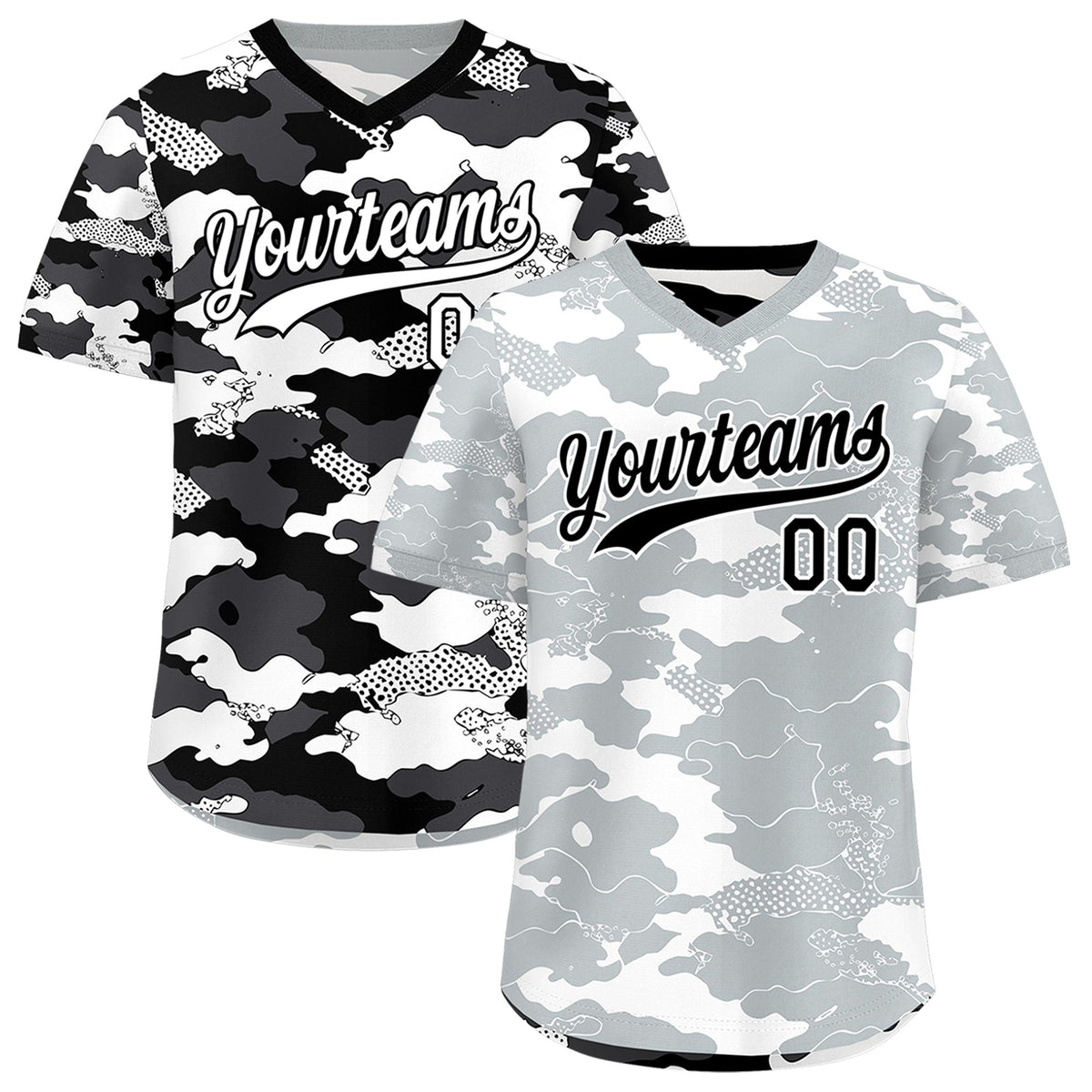 Custom White Black Reversible Camo Breathable Baseball Jersey| KXKSHOP