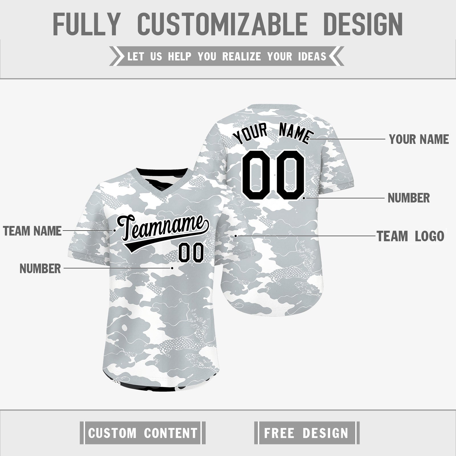 Custom White Black Reversible Camo Breathable Baseball Jersey| KXKSHOP