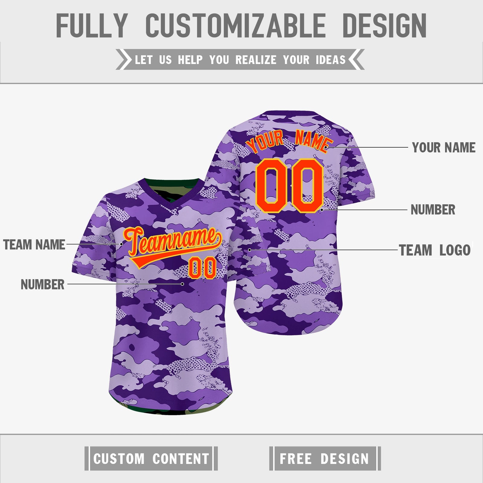Custom Light Purple Dark Green Reversible Camo Lightweight Baseball Jersey| KXKSHOP