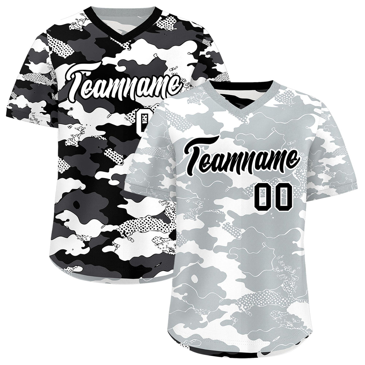 Custom White Black Reversible Camo Breathable Baseball Jersey| KXKSHOP