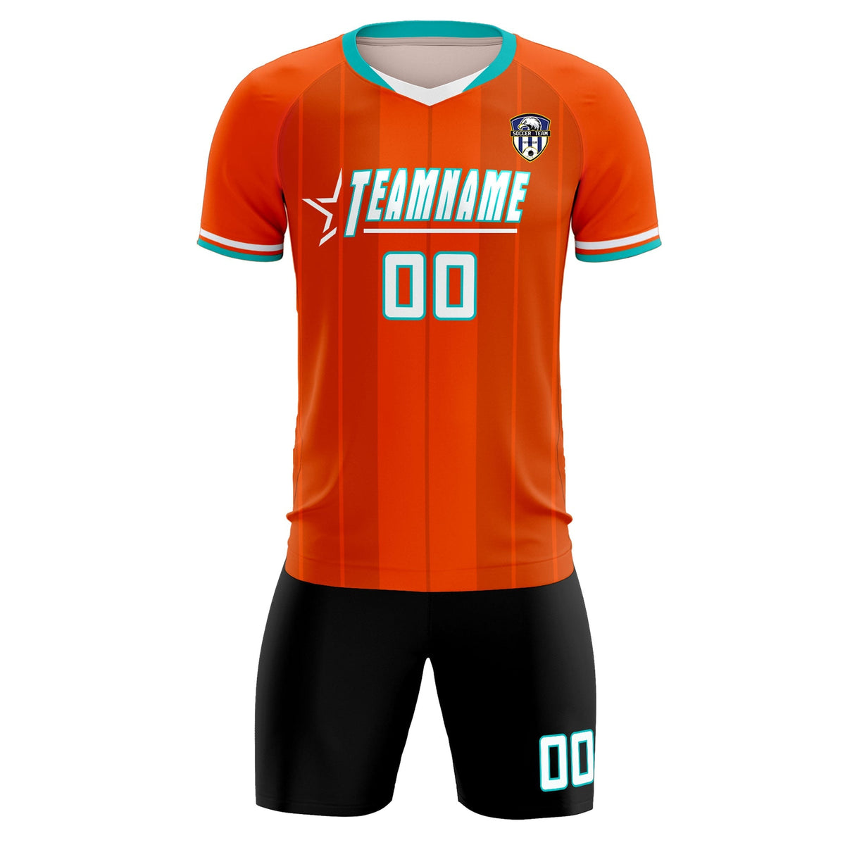 Custom Orange Classic Striped Personalized Soccer Tops/Sets Jersey
