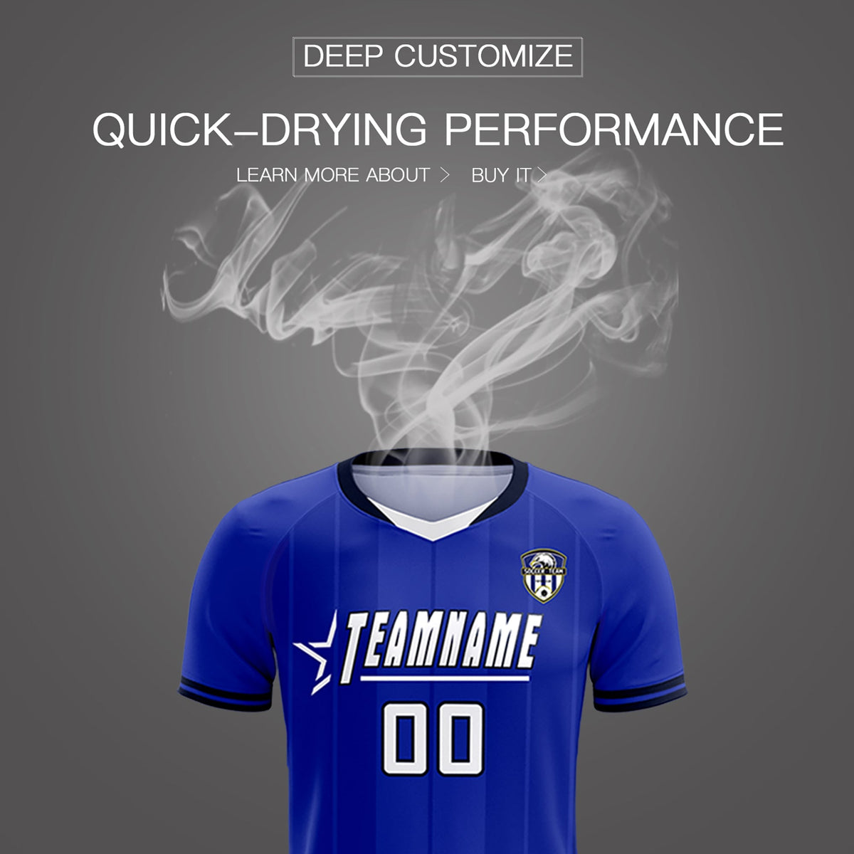 Custom Royal Classic Striped Personalized Soccer Tops/Sets Jersey
