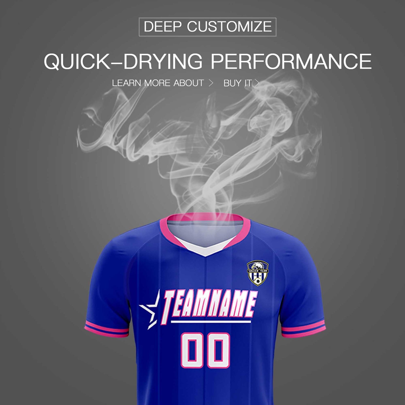 Custom Royal Classic Striped Personalized Soccer Tops/Sets Jersey