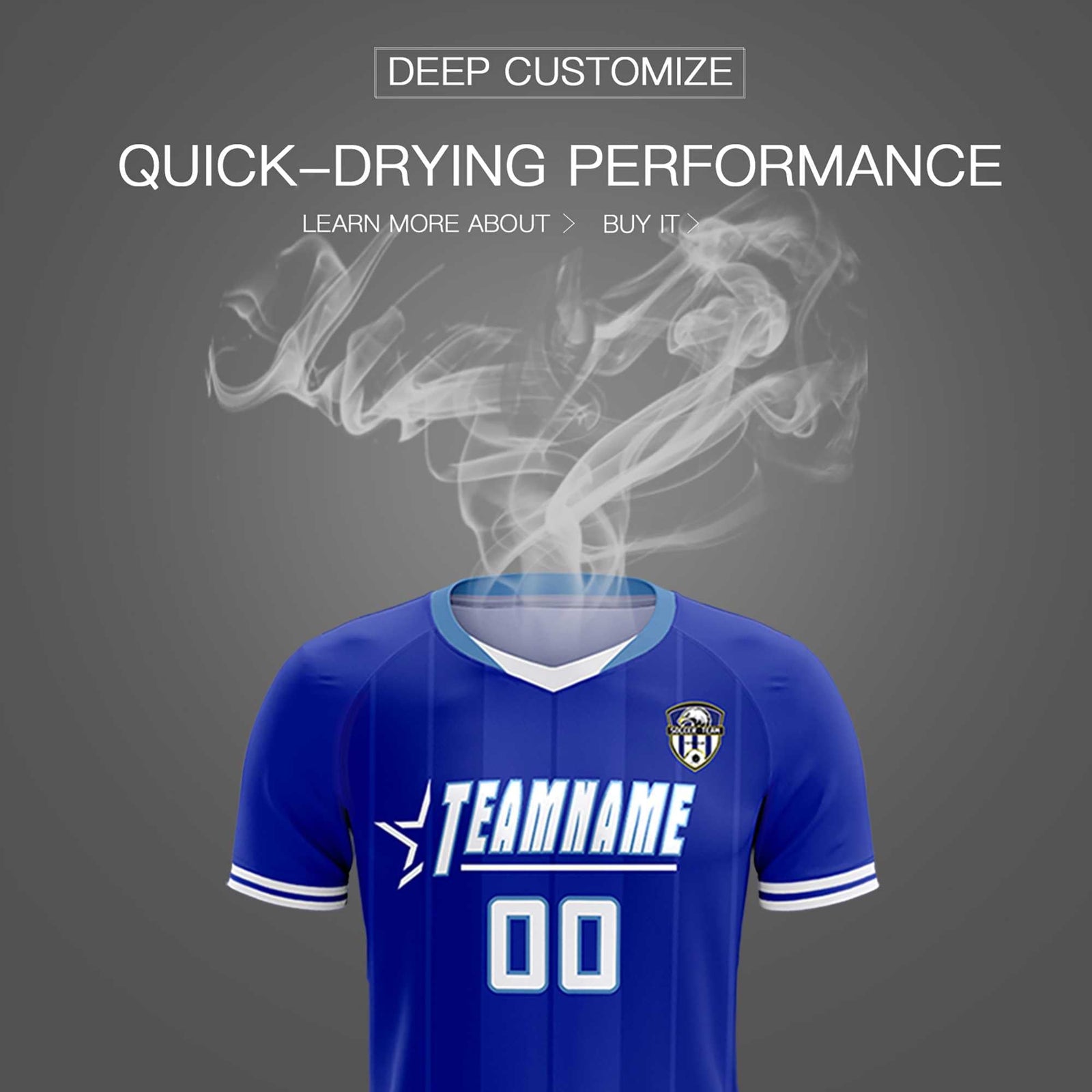 Custom Royal Classic Striped Personalized Soccer Tops/Sets Jersey