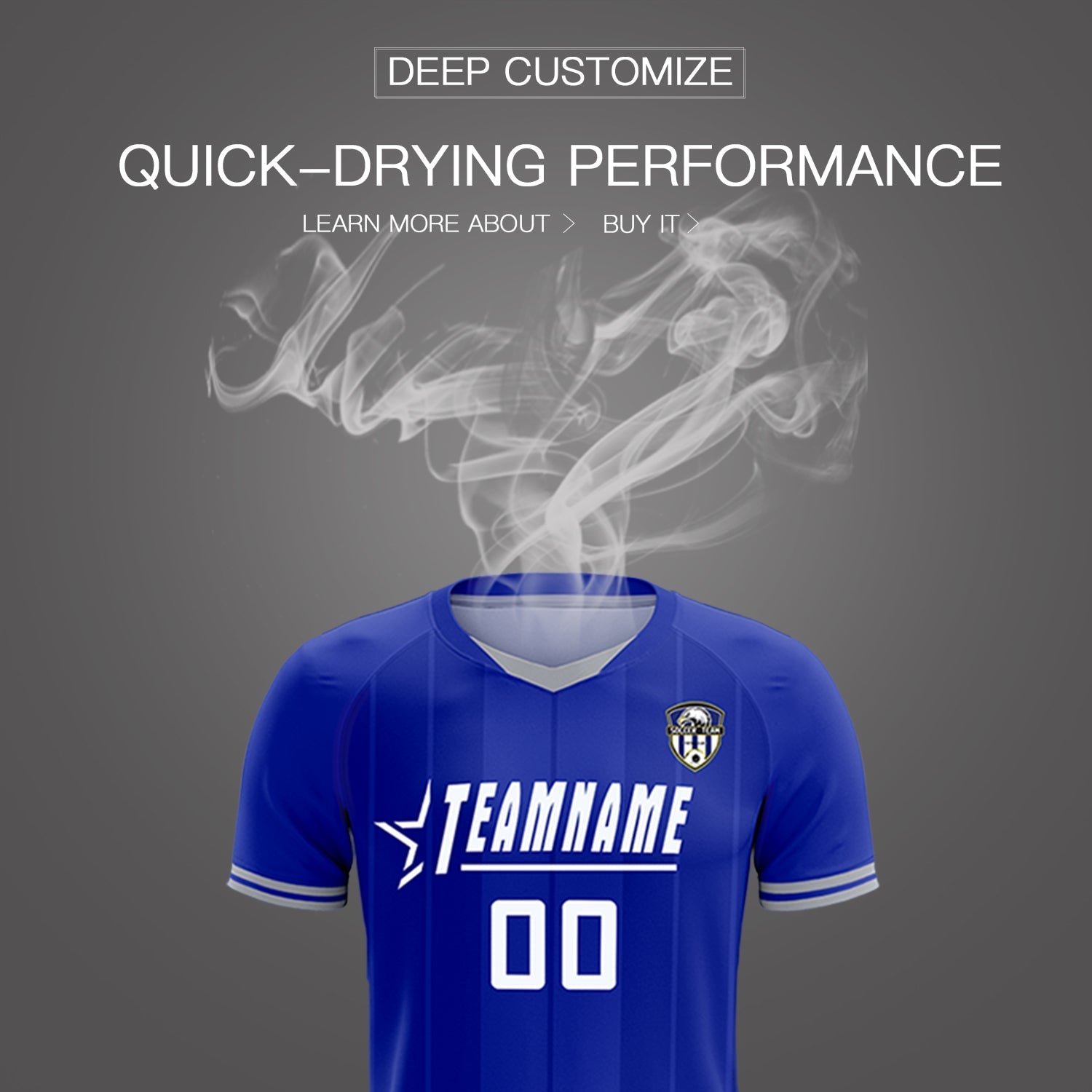 Custom Royal Classic Striped Personalized Soccer Tops/Sets Jersey