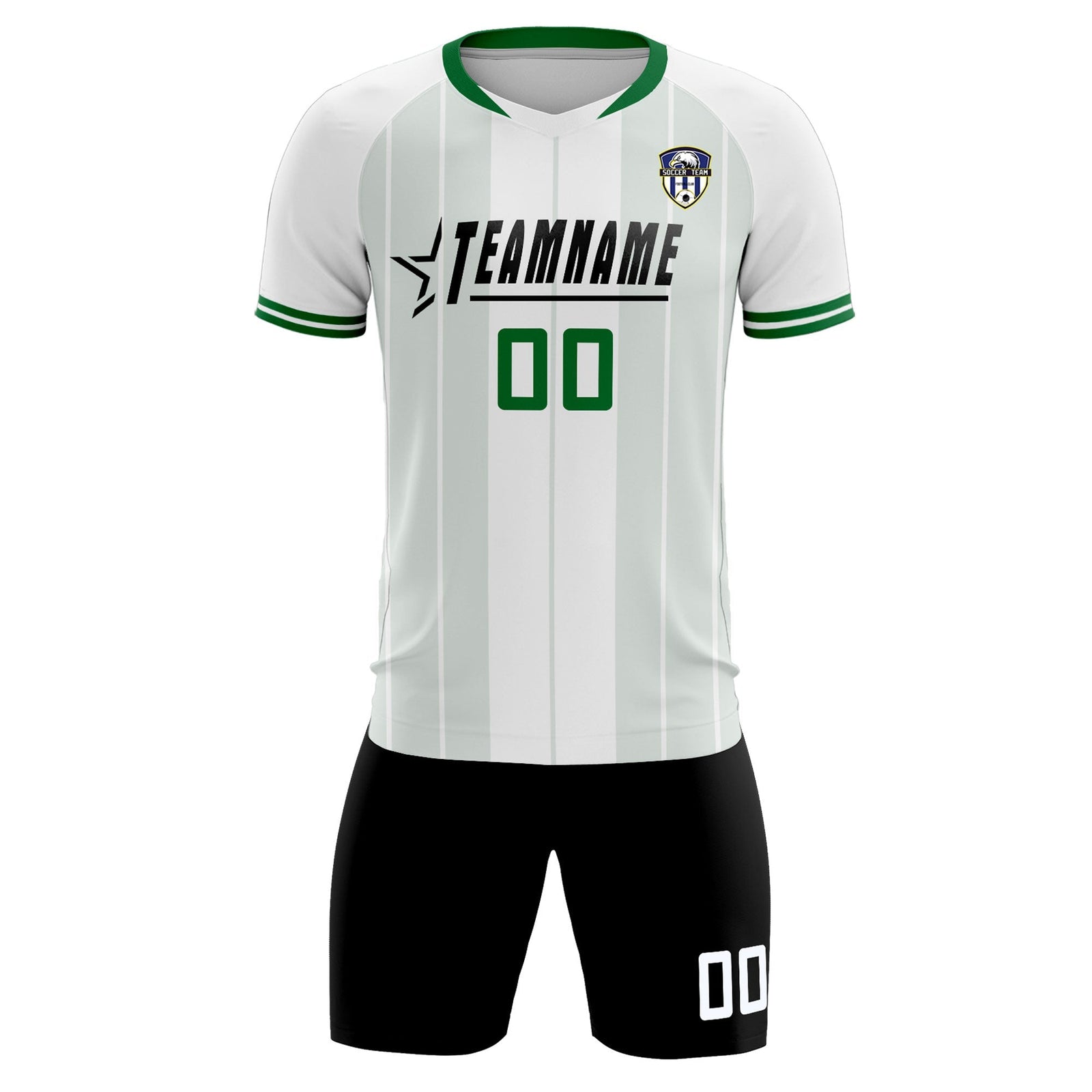 Custom White Classic Striped Personalized Soccer Tops/Sets Jersey