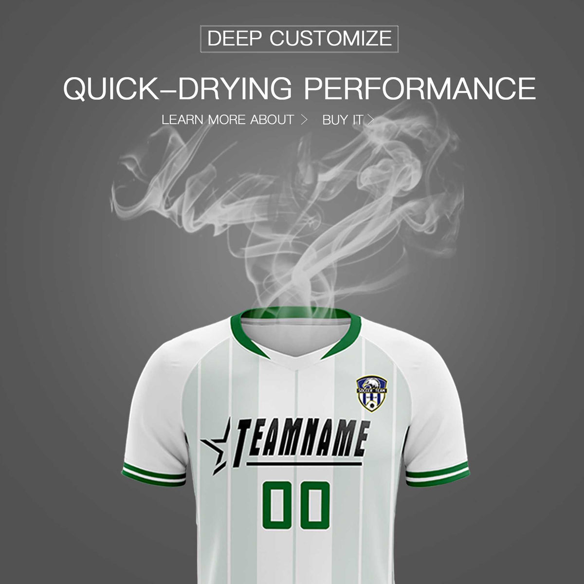 Custom White Classic Striped Personalized Soccer Tops/Sets Jersey