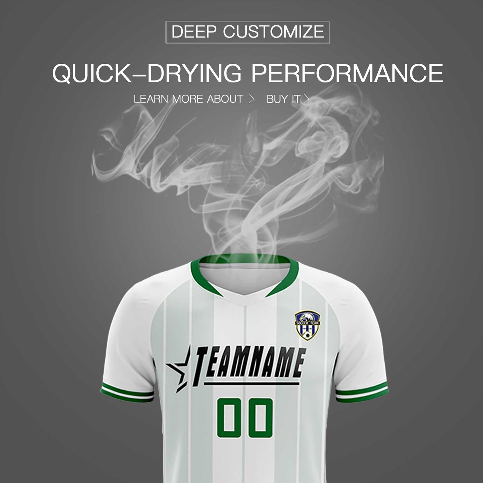 Custom White Classic Striped Personalized Soccer Tops/Sets Jersey