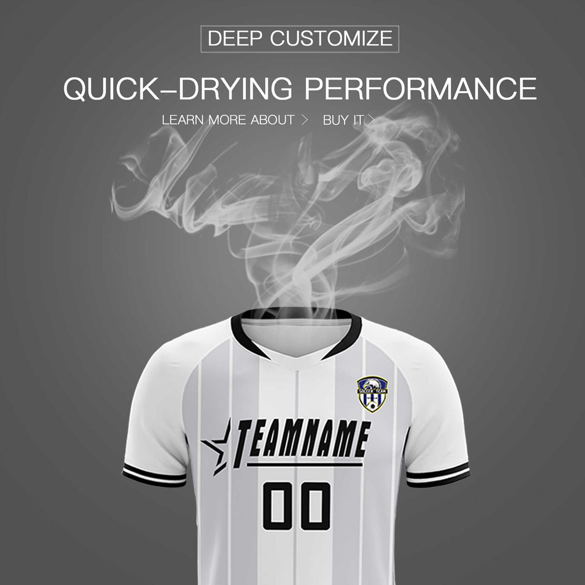 Custom White Classic Striped Personalized Soccer Tops/Sets Jersey