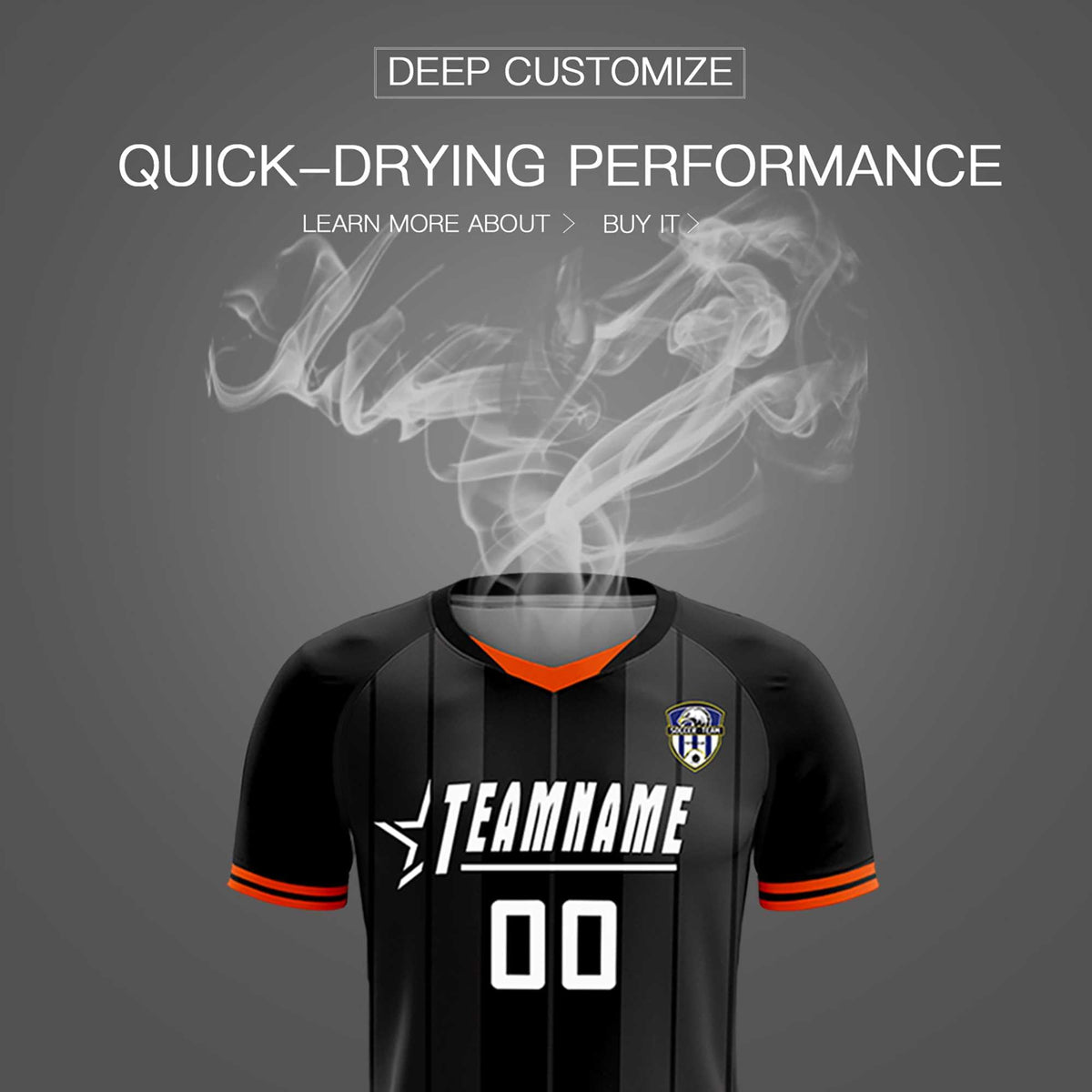 Custom Black Classic Striped Personalized Soccer Tops/Sets Jersey