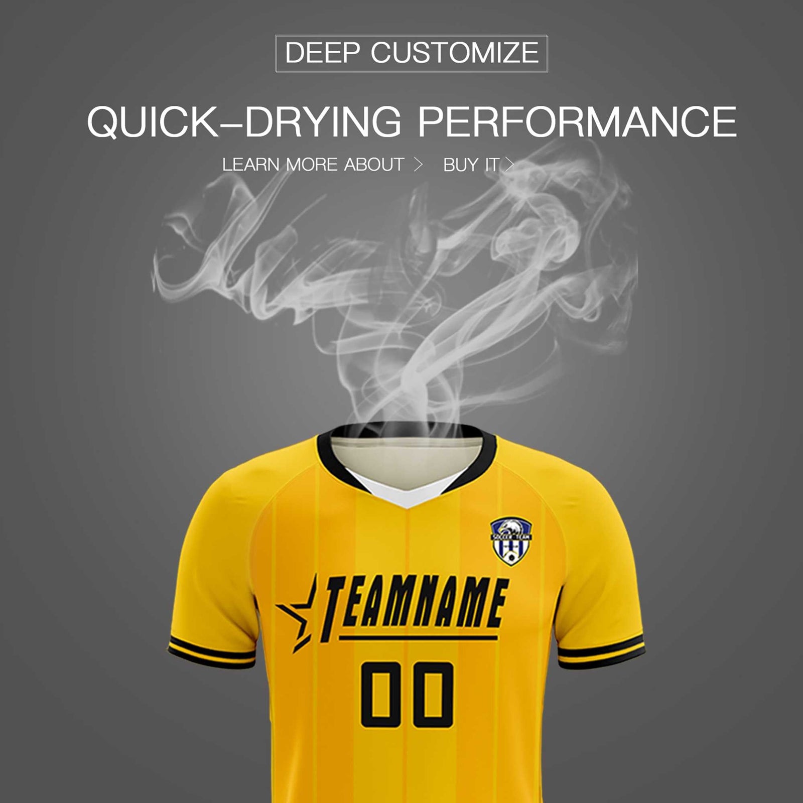 Custom Gold Classic Striped Personalized Soccer Tops/Sets Jersey