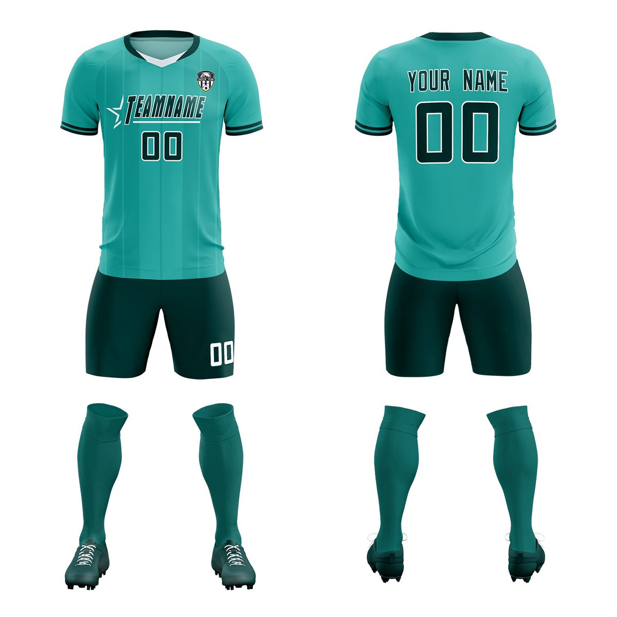 Custom Bright Green Classic Striped Personalized Soccer Tops/Sets Jersey