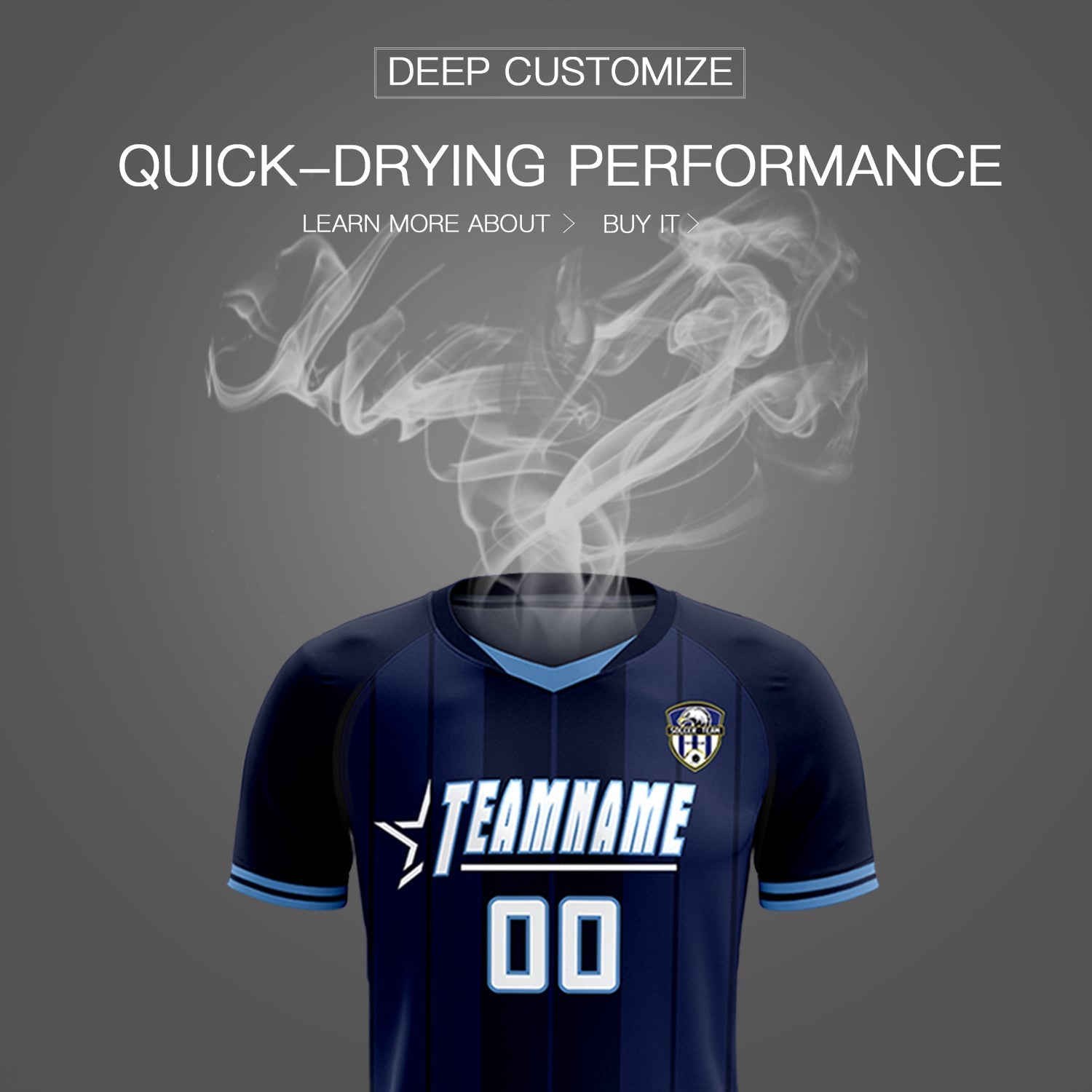 Custom Navy Classic Striped Personalized Soccer Tops/Sets Jersey