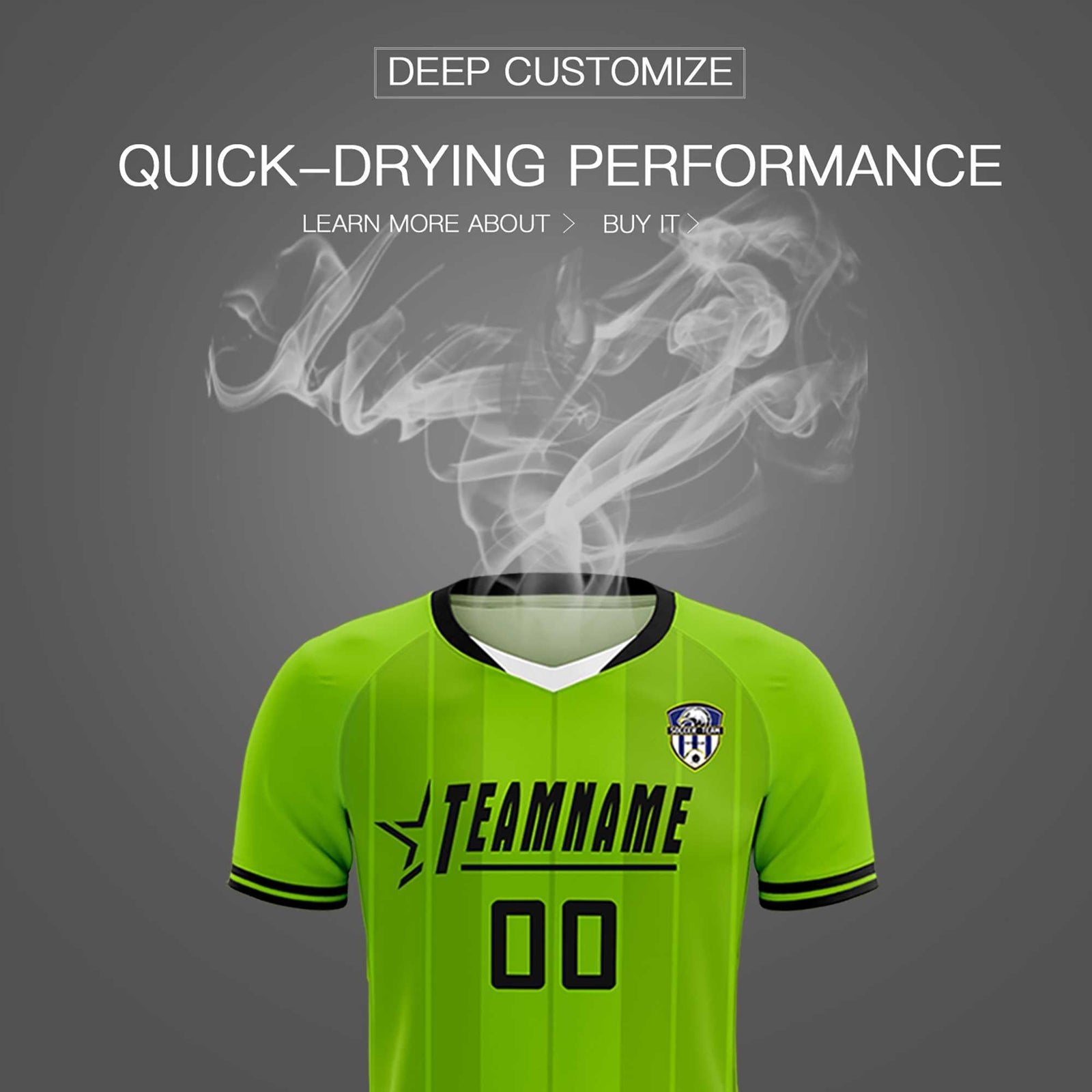 Custom Neon Green Classic Striped Personalized Soccer Tops/Sets Jersey