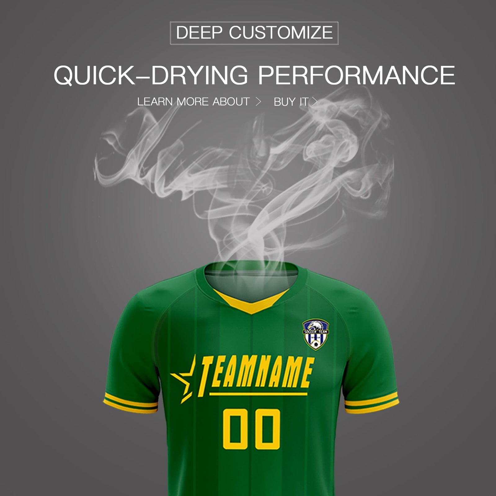 Custom Kelly Green Classic Striped Personalized Soccer Tops/Sets Jersey