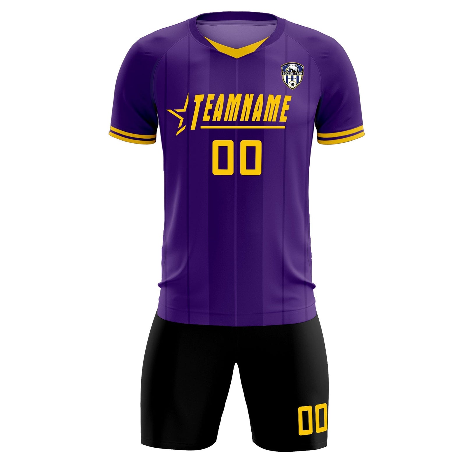 Custom Purple Classic Striped Personalized Soccer Tops/Sets Jersey