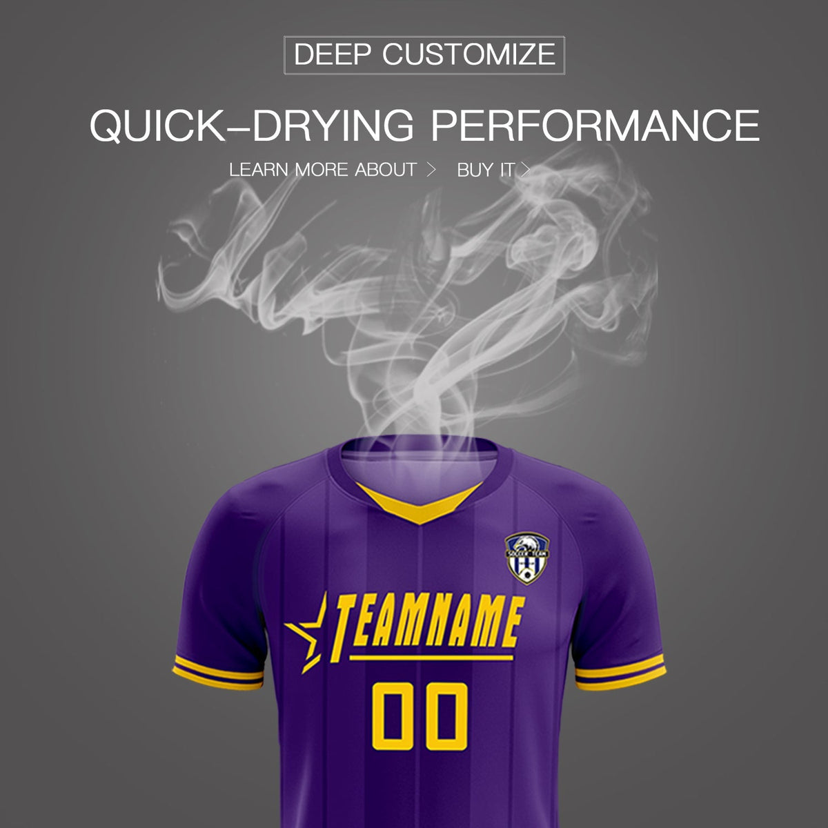 Custom Purple Classic Striped Personalized Soccer Tops/Sets Jersey