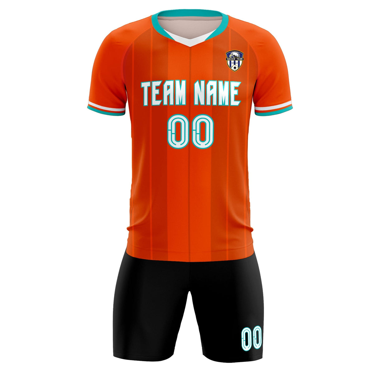Custom Orange Classic Striped Personalized Soccer Tops/Sets Jersey