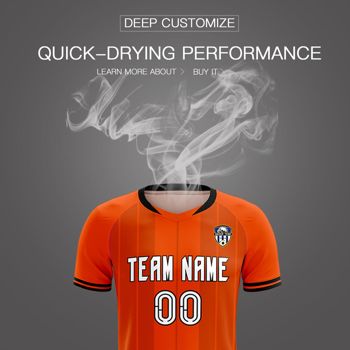 Custom Orange Classic Striped Personalized Soccer Tops/Sets Jersey