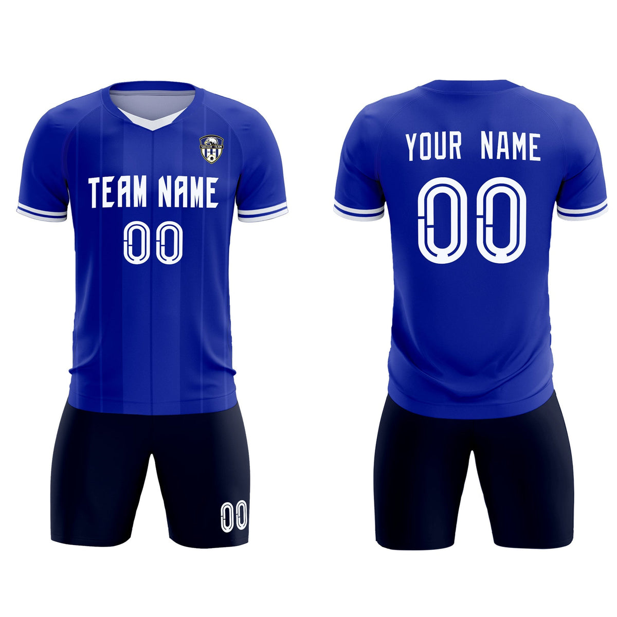 Custom Royal Classic Striped Personalized Soccer Tops/Sets Jersey