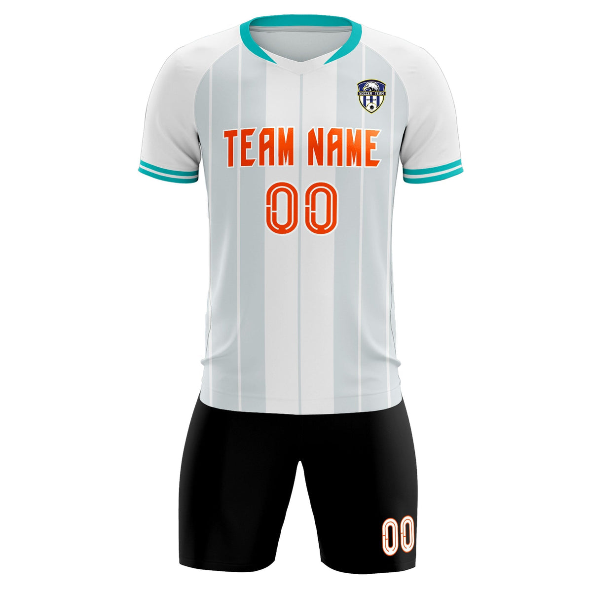 Custom White Classic Striped Personalized Soccer Tops/Sets Jersey