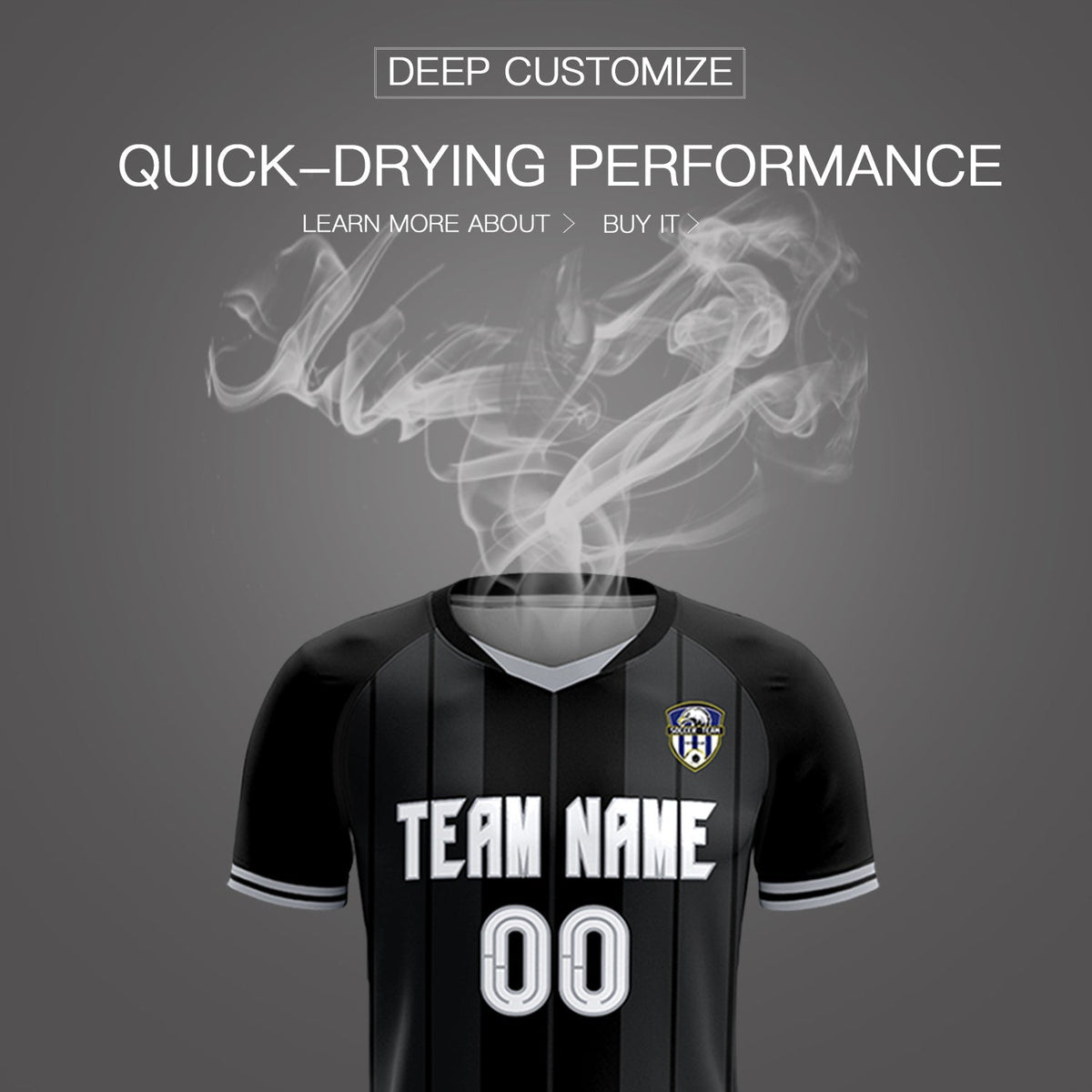 Custom Black Classic Striped Personalized Soccer Tops/Sets Jersey