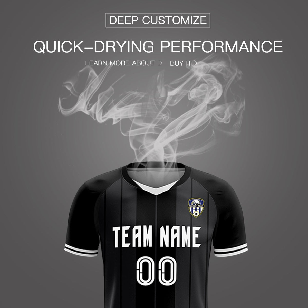 Custom Black Classic Striped Personalized Soccer Tops/Sets Jersey