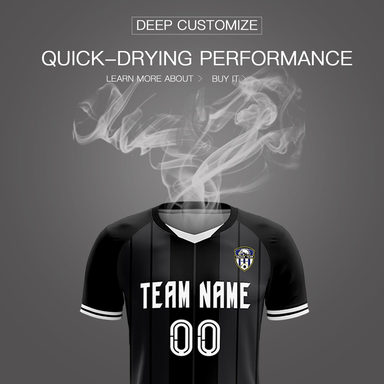 Custom Black Classic Striped Personalized Soccer Tops/Sets Jersey
