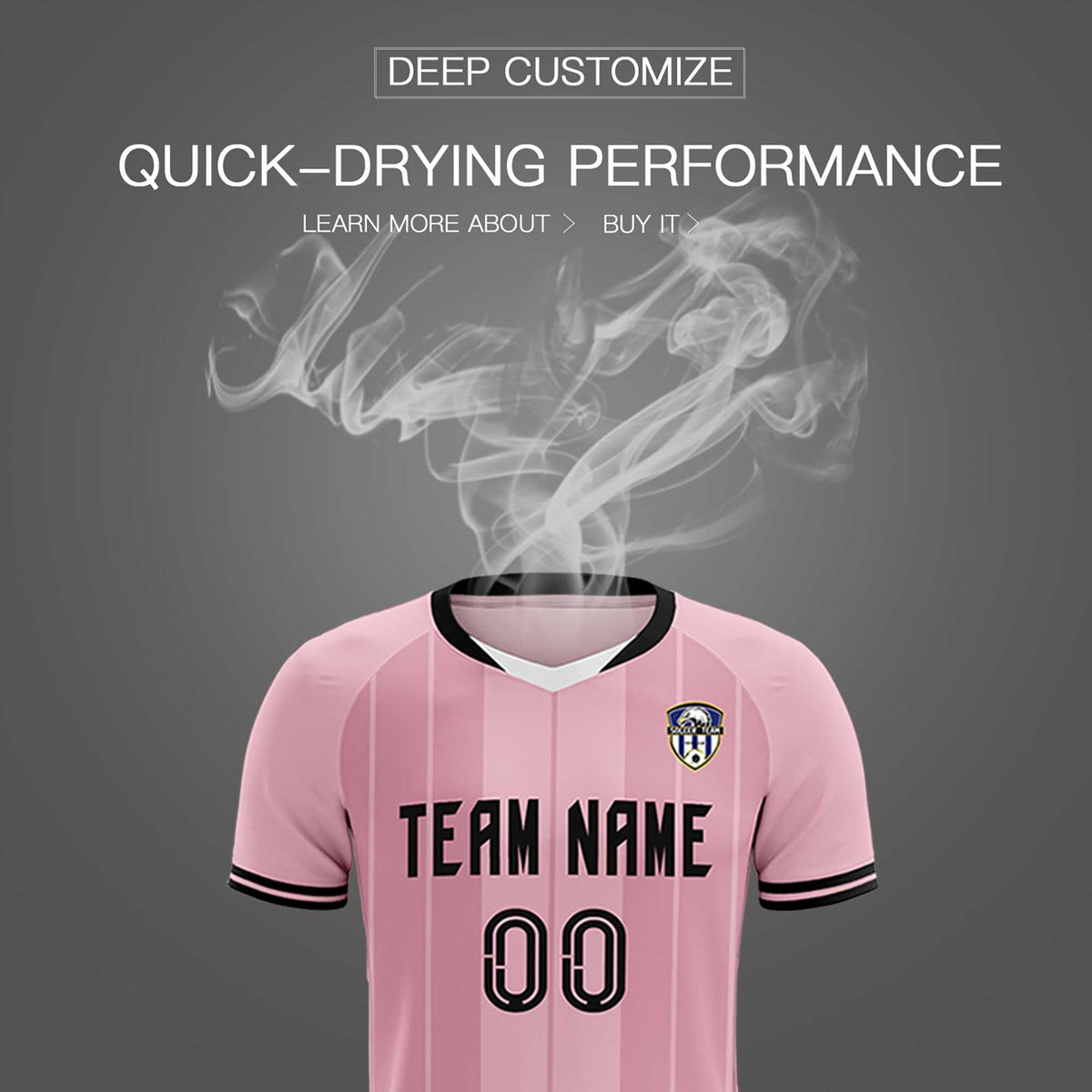 Custom Light Pink Classic Striped Personalized Soccer Tops/Sets Jersey