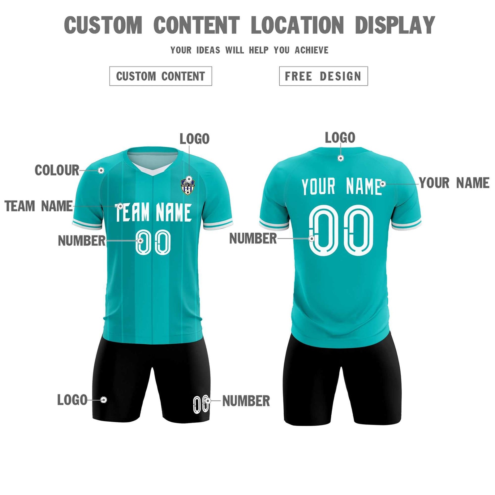 Custom Green Classic Striped Personalized Soccer Tops/Sets Jersey